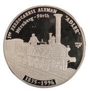 10 Pesos First German Railroad, Cuba, 1996 reverse image
