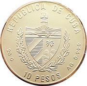 10 Pesos Soccer World Championship obverse image