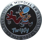 10 Pesos Expo 2000 - Twipsy, Cuba, 1998 reverse image
