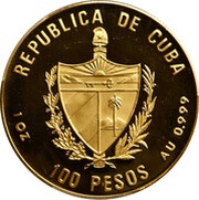 100 Pesos F. Castro at the mountain obverse image