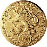 100 000 000 Korun 100 Years of Czechoslovak Currency reverse image