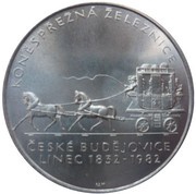 100 Korun Horse drawn railway reverse image