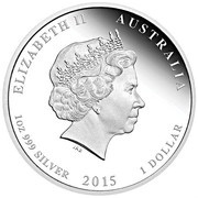 1 Dollar - Elizabeth II 4th Portrait - Year of the Goat - Coloured obverse image