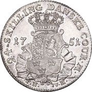 24 Skilling Dansk - Frederik V Armored bust, Denmark, 1751 reverse image