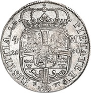 4 Mark Dansk "Bondedreng" - Christian V, Denmark, 1690 reverse image