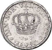 2 "Dicke" Krone - Christian V, Denmark, 1693-1696 reverse image