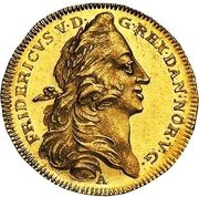 1 Ducat - Frederik V Christianborg; ship type obverse image