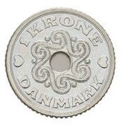 1 Krone - Margrethe II Pattern reverse image