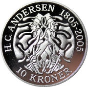 10 Kroner - Margrethe II The Shadow - Silver Issue reverse image