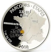 200 Francs Tour de France Cycling Track Map reverse image