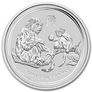 1 Dollar - Elizabeth II 4th Portrait - Year of the Monkey - Silver Bullion Coin, Australia, 2016 reverse image