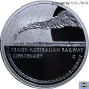 1 Dollar - Elizabeth II 4th Portrait - Trans-Australian Railway, Silver Proof, Australia, 2017 reverse image