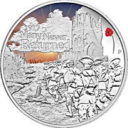 1 Dollar - Elizabeth II 4th Portrait - ANZAC Spirit 100th Anniversary – Many Never Returned, Australia, 2017 reverse image