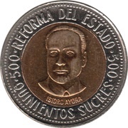 500 Sucres State Reform reverse image