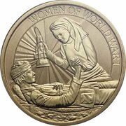 1 Dollar - Elizabeth II 4th Portrait - Women in War, Australia, 2017 reverse image