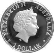 1 Dollar - Elizabeth II 4th Portrait - Kangaroo - Silver Proof - High Relief obverse image