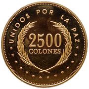 2500 Colones United for Peace reverse image