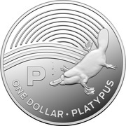 1 Dollar - Elizabeth II 4th Portrait - The Great Aussie Coin Hunt - Letter P - Silver Proof, Australia, 2019 reverse image