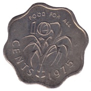 10 Cents - Sobhuza II FAO reverse image