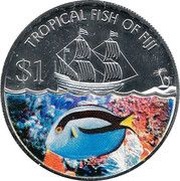 1 Dollar - Elizabeth II Damsel Fish reverse image