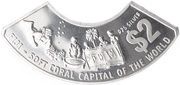 2 Dollars - Elizabeth II Soft Coral Capital of the World, Fiji, 1998 reverse image