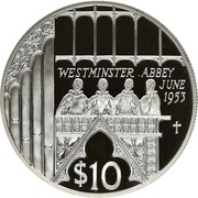 10 Dollars - Elizabeth II Westminster Choristers, Fiji, 2002 reverse image