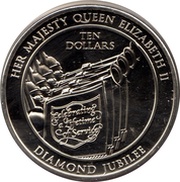 10 Dollars - Elizabeth II Diamond Jubilee, Fiji, 2012 reverse image