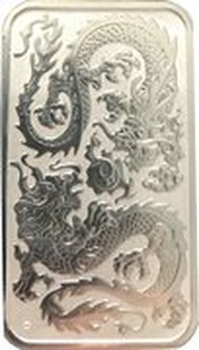 1 Dollar - Elizabeth II 6th Portrait - Chinese Dragon Bullion Bar, Australia, 2020 reverse image