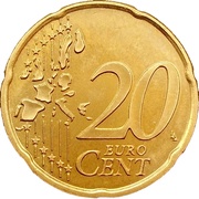 20 Euro Cents 1st type, 1st map reverse image