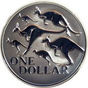1 Dollar - Elizabeth II 6th Portrait - Silver Kangaroo, Australia, 2020 reverse image