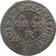 Denier Tournois - Louis XIII Villeneuve mint; 3rd type, France, 1626 reverse image