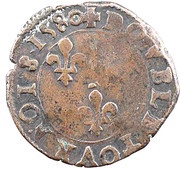 Double Tournois - Henri III Rennes mint reverse image