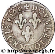 Double Tournois - Louis XIII Toulouse, France, 1611-1612 reverse image