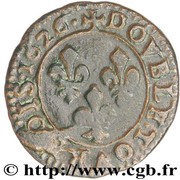 Double Tournois - Louis XIII Villeneuve mint; 4th type, France, 1621-1626 reverse image