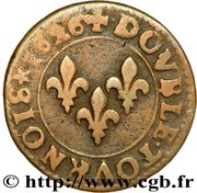 Double Tournois - Louis XIII Poitiers mint; 3rd type reverse image