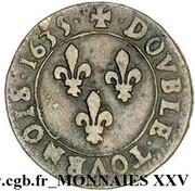Double Tournois - Louis XIII Navarre/Saint-Palais mint; 1st type, France, 1635-1636 reverse image