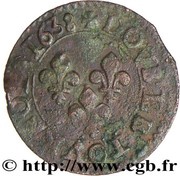 Double Tournois - Louis XIII La Rochelle mint; 4th type, France, 1638 reverse image