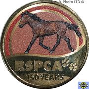 1 Dollar - Elizabeth II 6th Portrait - 150 Years of the RSPCA - Horse, Australia, 2021 reverse image