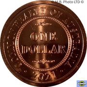 1 Dollar - Elizabeth II 1st Portrait - 110 Years of the Australian Penny, Australia, 2021 reverse image