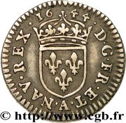 1⁄48 Ecu with draped bust - Louis XIV reverse image