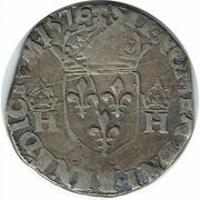 ½ Teston with a milled collar - Henry III 3rd type, France, 1576 reverse image