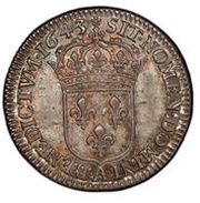 1⁄12 Écu, 2èmer poinçon de Warin, buste drapé et cuirassé - Louis XIII, France, 1642-1643 reverse image