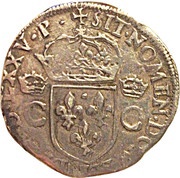 Teston - Henry III in the name of Charles IX 10th type, France, 1572-1575 reverse image