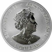 1 Dollar - Elizabeth II 6th Portrait - Great White Shark; Silver Bullion Coin obverse image
