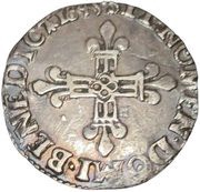 ⅛ Ecu - Louis XIV Type 1, titles around the shield, France, 1644-1646 reverse image