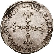 ¼ d'écu - Henri IV - 6e type obverse image