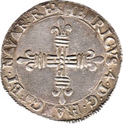 ¼ Écu - Henri IV Navarre obverse image