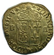 ¼ Ecu of Navarre - Louis XIV, France, 1646-1651 reverse image