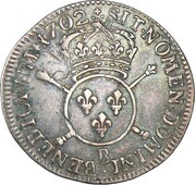 ¼ Ecu with insignia - Louis XIV reverse image