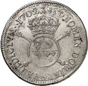 ½ Ecu of Dauphiné with insignia - Louis XIV, France, 1702 reverse image